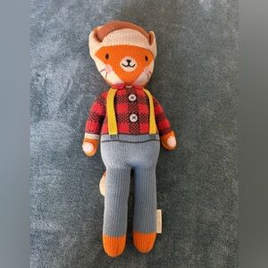 Cuddle and Kind Wyatt Fox Lumberjack Knit 20'' Handmade Peru Big Stuffed Animal
